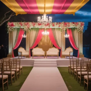 wedding stage decoration with flower