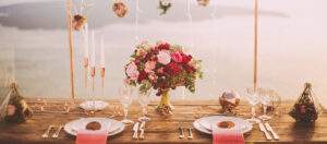 Cocktail event decoration with floral