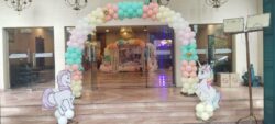 Balloon gate decoration with multiple colours Balloon gate decoration with multiple colours
