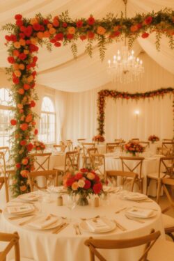 Luxury white and red floral decor corporate service provide in all up Luxury white and red floral decor corporate