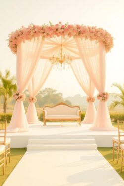 Elegant white theme wedding decoration Elegant white theme wedding decoration