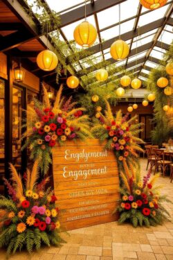 Engagement flower decoration and modern Engagement flower decoration and modern